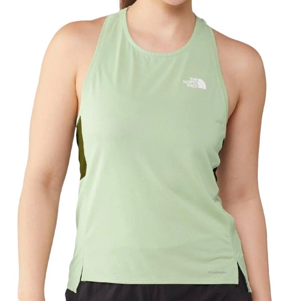 THE NORTH FACE Sunriser Tank Top Womens Small Green Olive Racerback Scoop